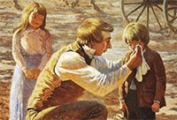 Joseph Smith comforting a young child