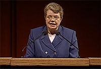Elaine Walton Speaking at the Pulpit