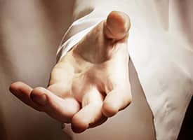 Jesus Christ reaches out to us and invites us to follow Him.
