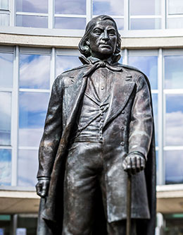 A statue of Brigham Young found on BYU campus