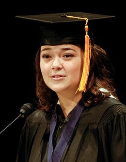 Sachiko Jensen, student representative of the August 2005 graduating class