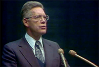 Bruce McConkie speaking at the pulpit
